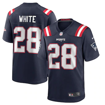 mens nike james white navy new england patriots game player